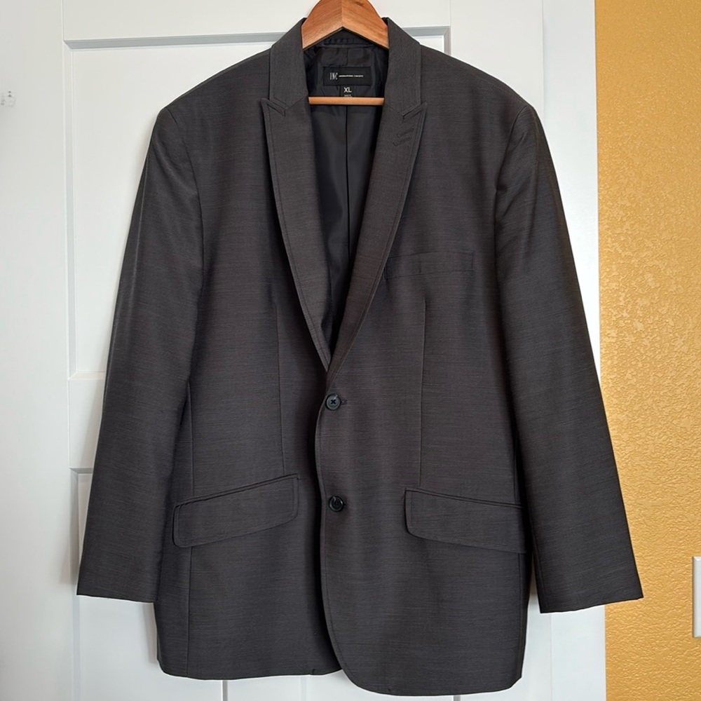 INC International Concepts Men's Two Button Blazer Charcoal Grey Size XL NWOT